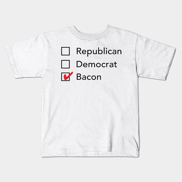 Republican Democrat Bacon Kids T-Shirt by zubiacreative